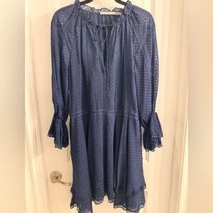 Alice + Olivia Navy Long Sleeve Dress